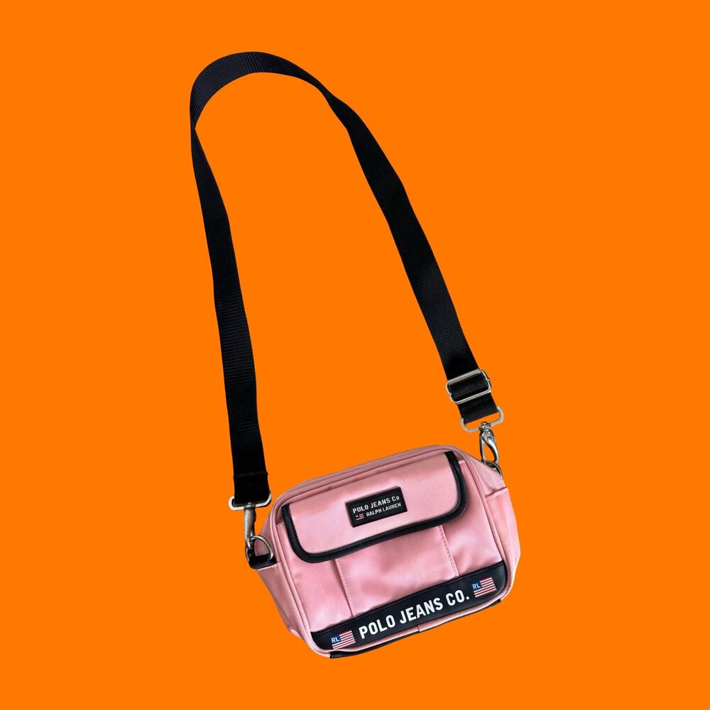 00's vintage pink utility y2k mini crossbody bag Polo Jeans Co Ralph Lauren